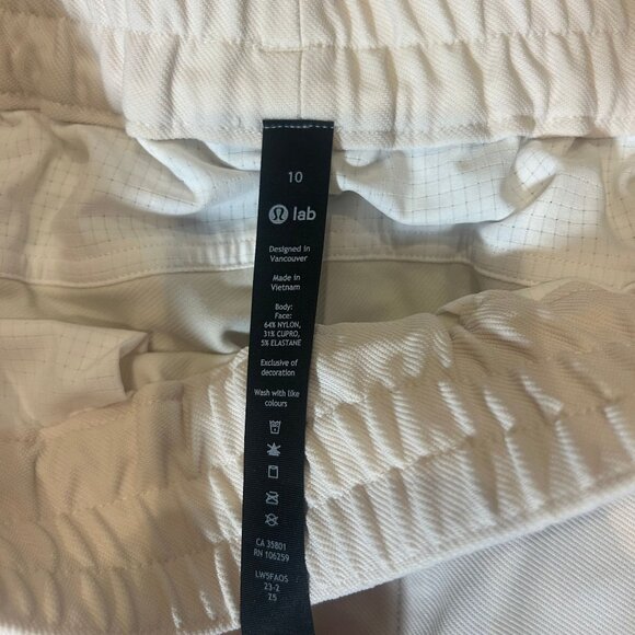 Lululemon lab Stretch Cupro Slit Pants Women's Size 10 in White Opal in EUC! - Picture 2 of 4